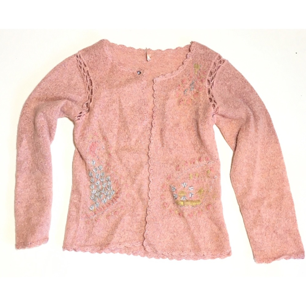 Light Pink Angora Blend Sparkly Sweater